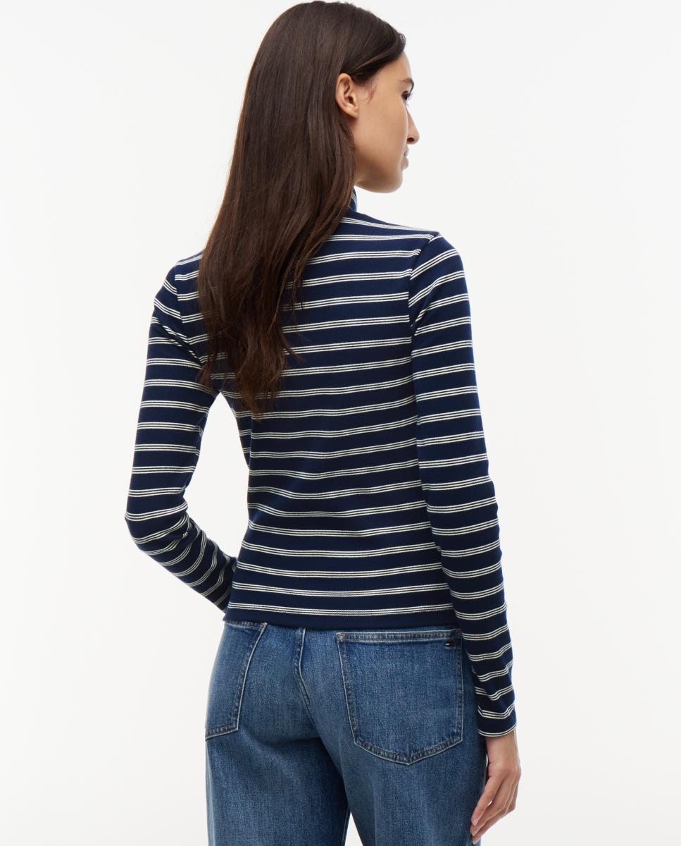 Camisola Essential de Manga Comprida Slim Fit Azul-marinho-4