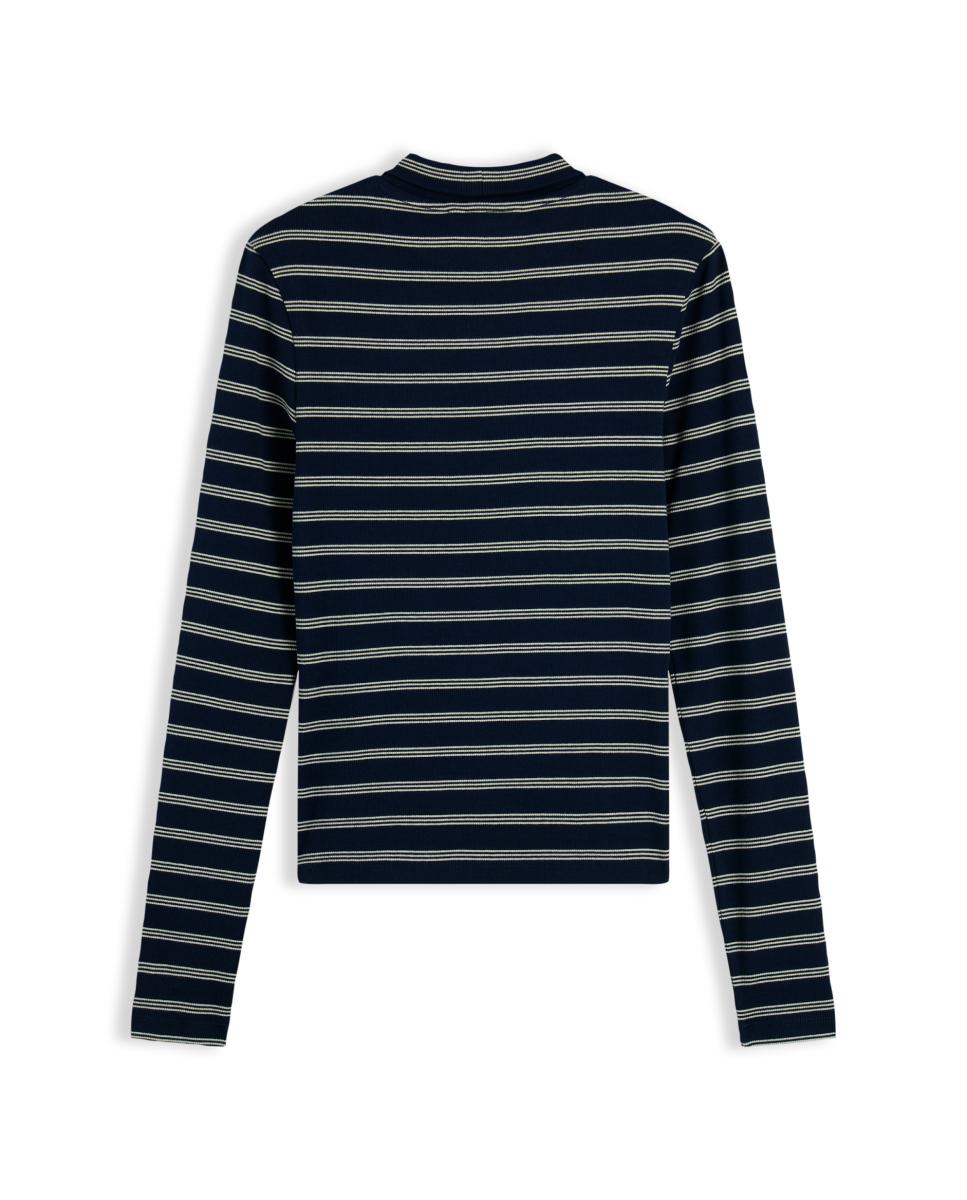 Camisola Essential de Manga Comprida Slim Fit Azul-marinho-6