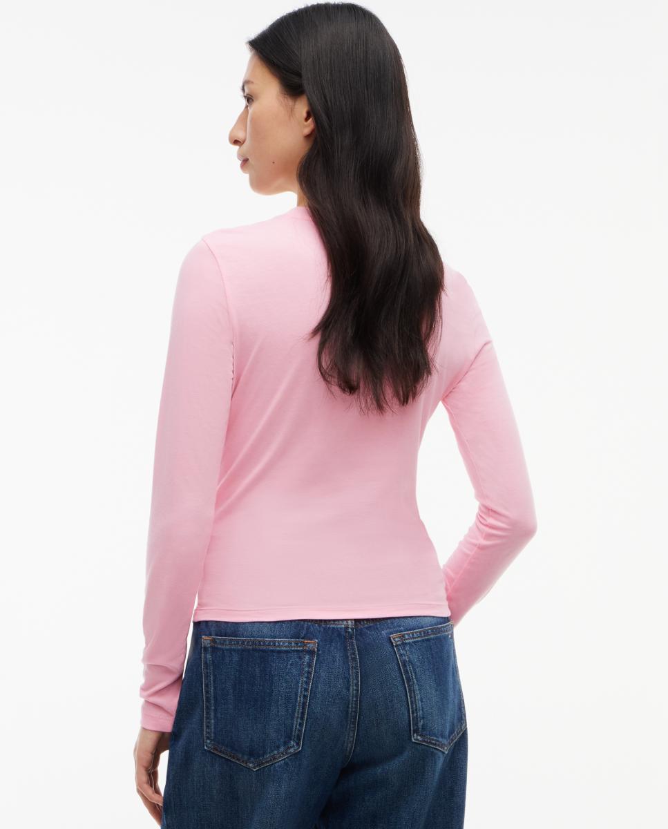 Camiseta clásica de manga larga slim fit de Tommy Jeans - Rosa claro Rosa claro-4