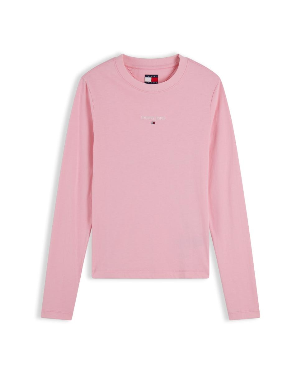 Camiseta clásica de manga larga slim fit de Tommy Jeans - Rosa claro Rosa claro-5