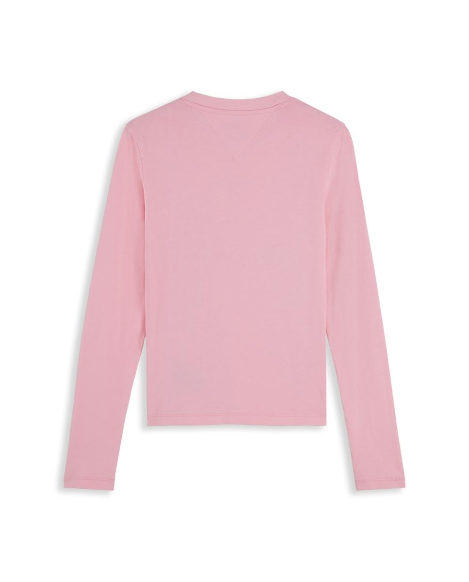 Camiseta clásica de manga larga slim fit de Tommy Jeans - Rosa claro Rosa claro-6