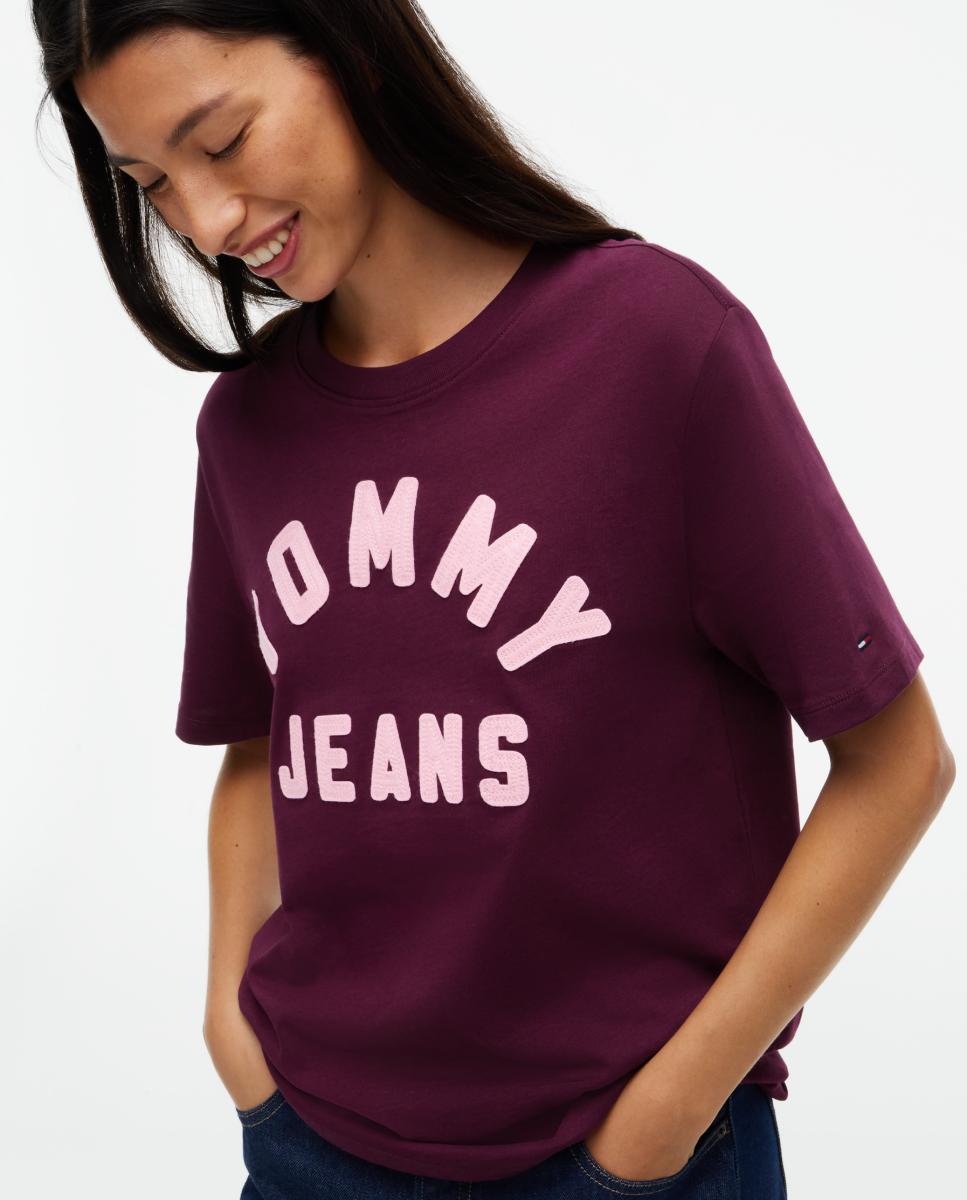 T-shirt Varsity Relaxed Fit Bordeaux-3