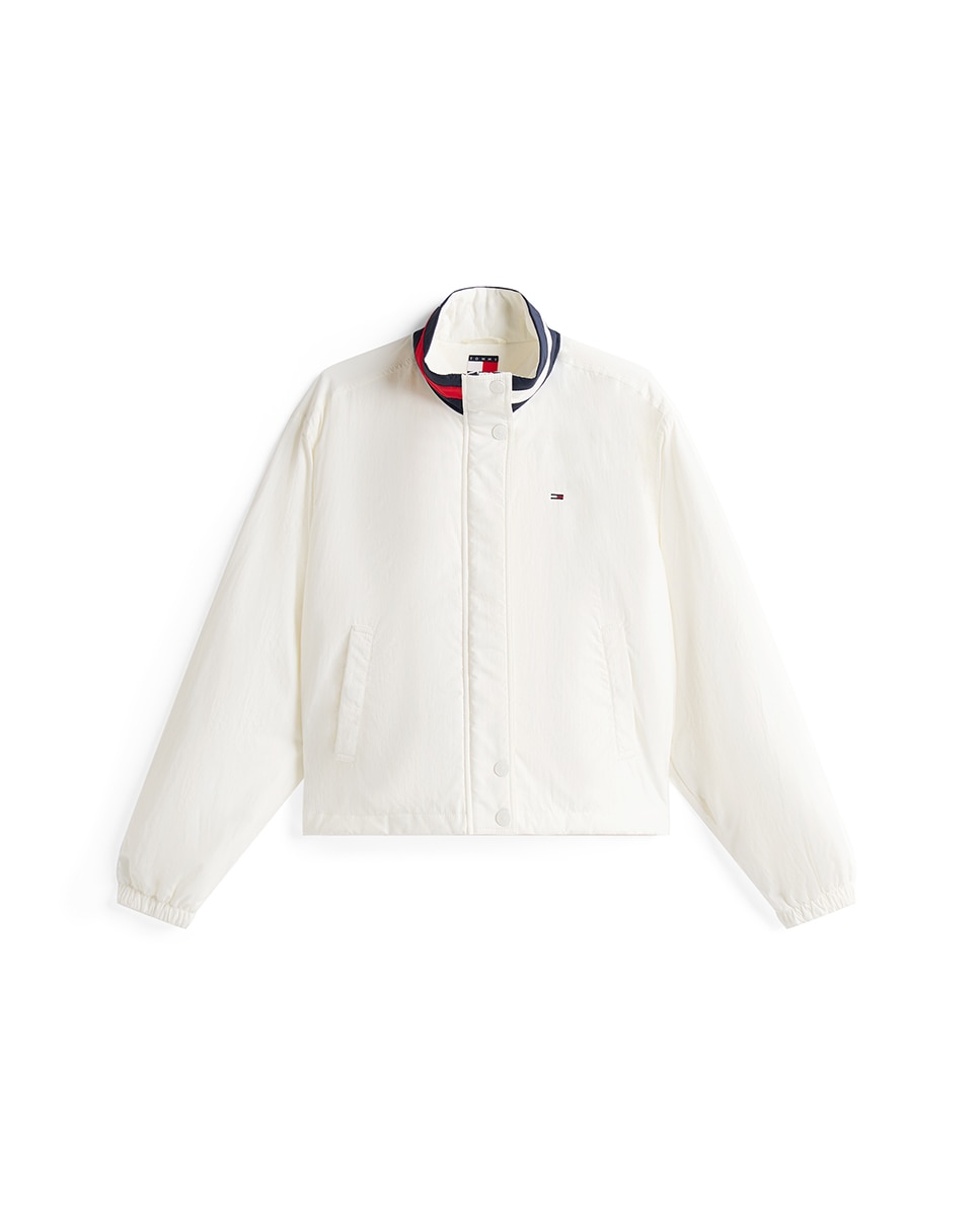 Casaco Acolchoado com Branding na Gola Branco-4