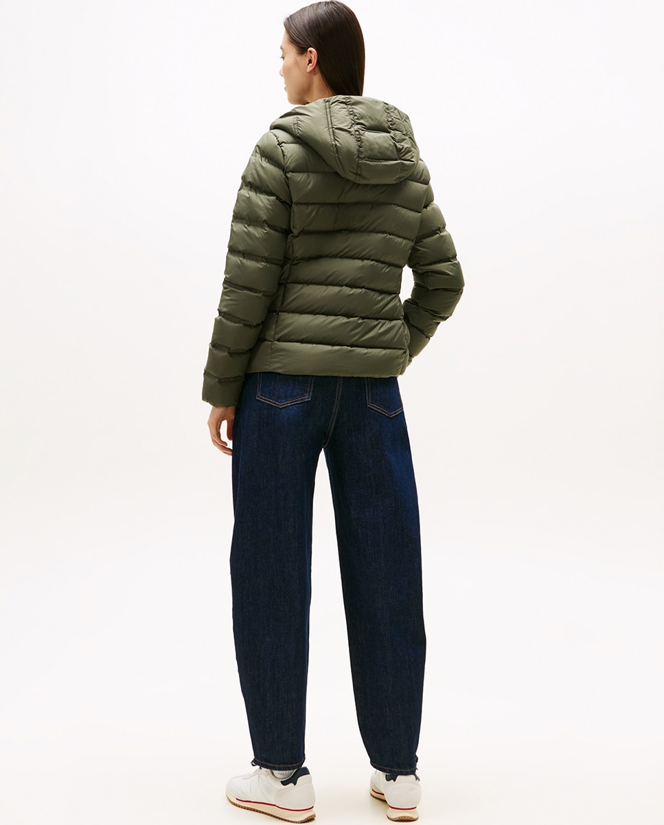 Casaco acolchoado com capuz Caqui-2