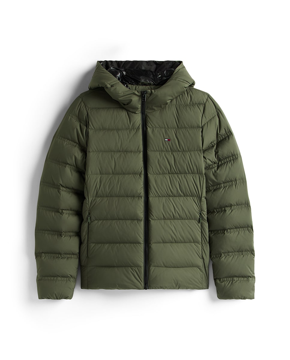 Casaco acolchoado com capuz Caqui-5