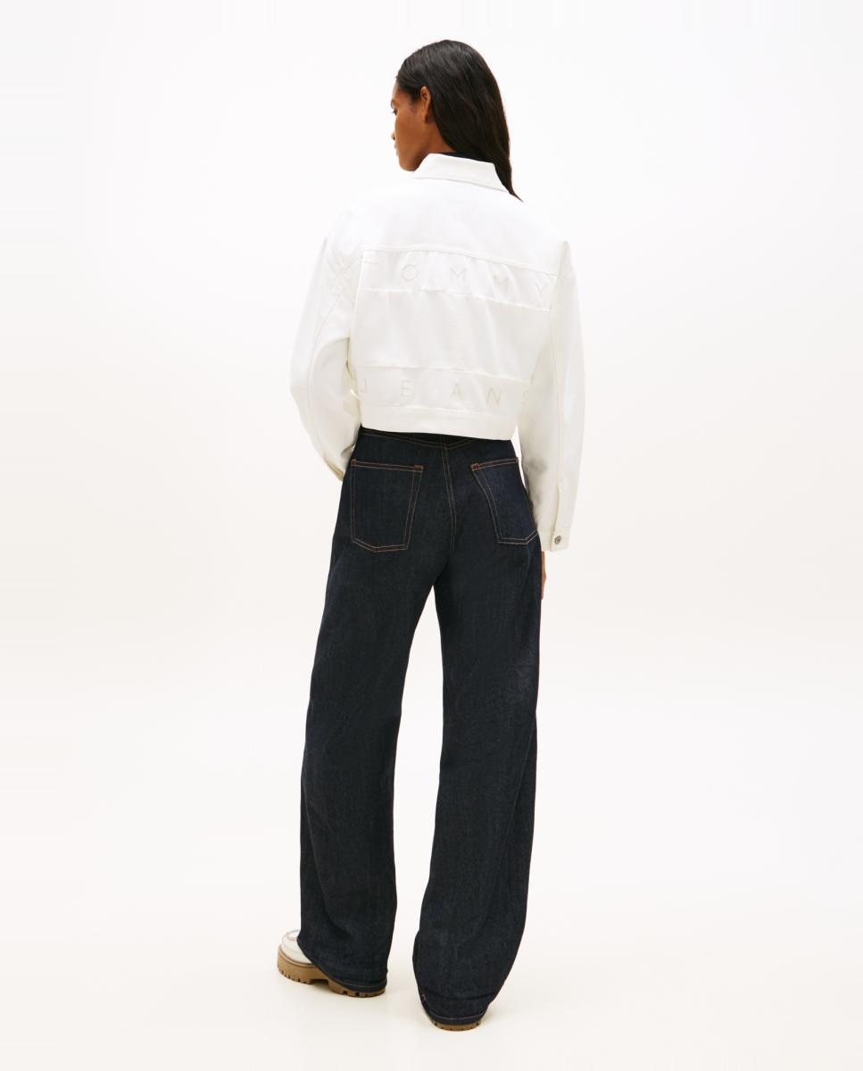 Casaco de Ganga Oversized Cropped Branco-2