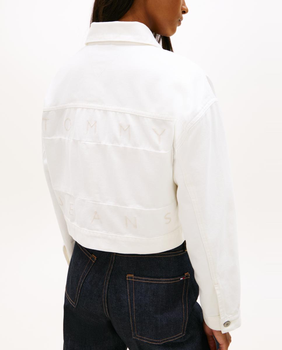 Casaco de Ganga Oversized Cropped Branco-3