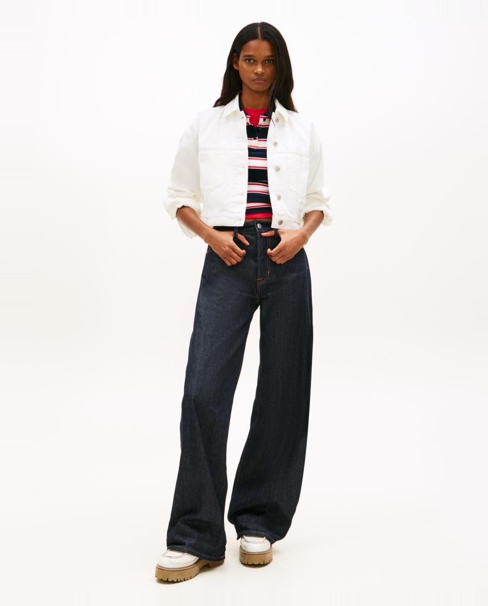 Casaco de Ganga Oversized Cropped Branco-6