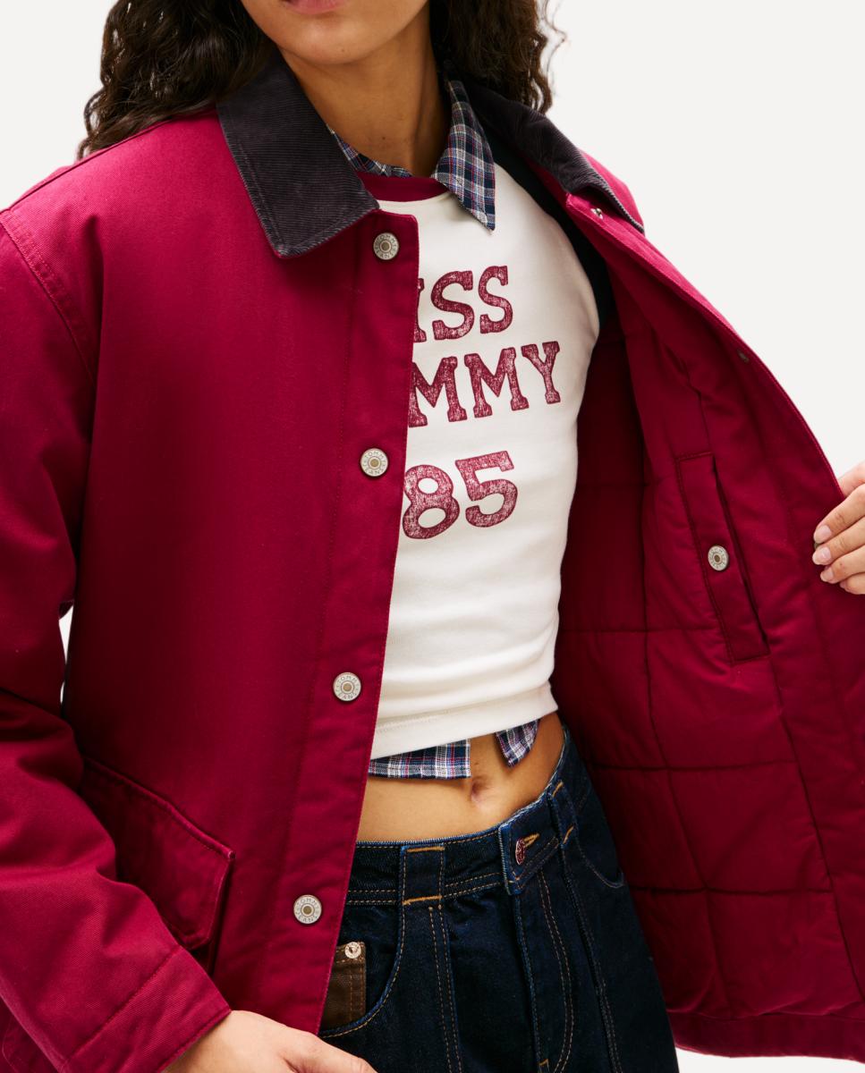 Casaco Regular Fit de Inspiração Workwear Bordeaux-3