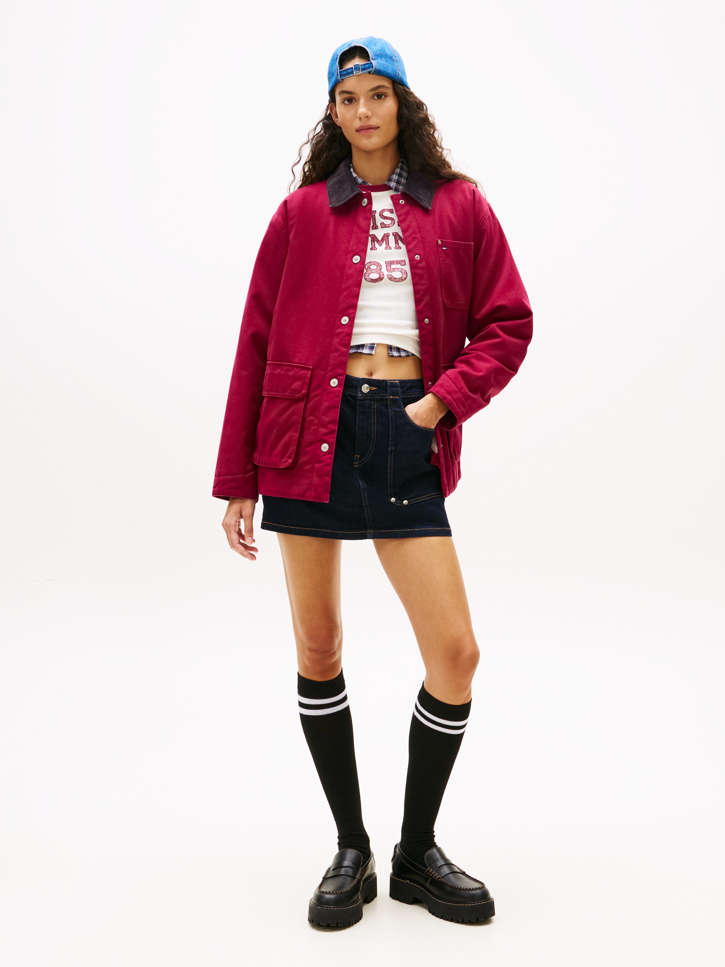 Casaco Regular Fit de Inspiração Workwear Bordeaux-5