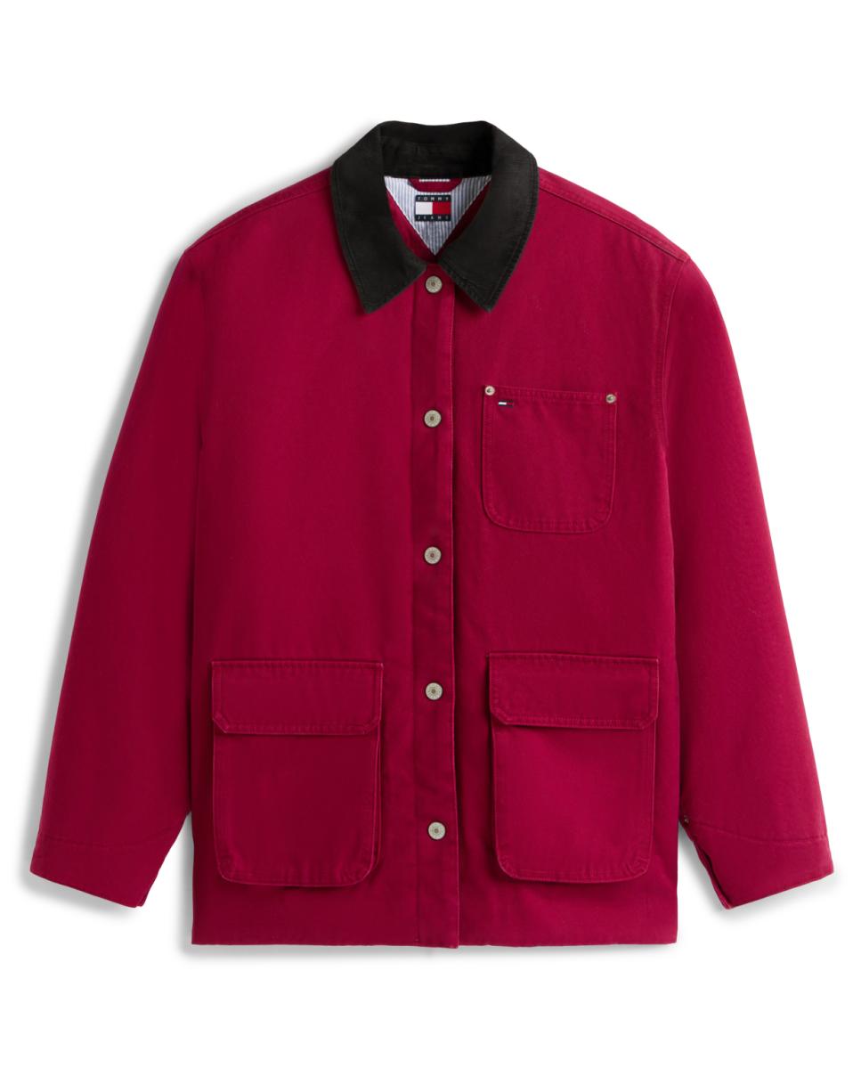Casaco Regular Fit de Inspiração Workwear Bordeaux-4