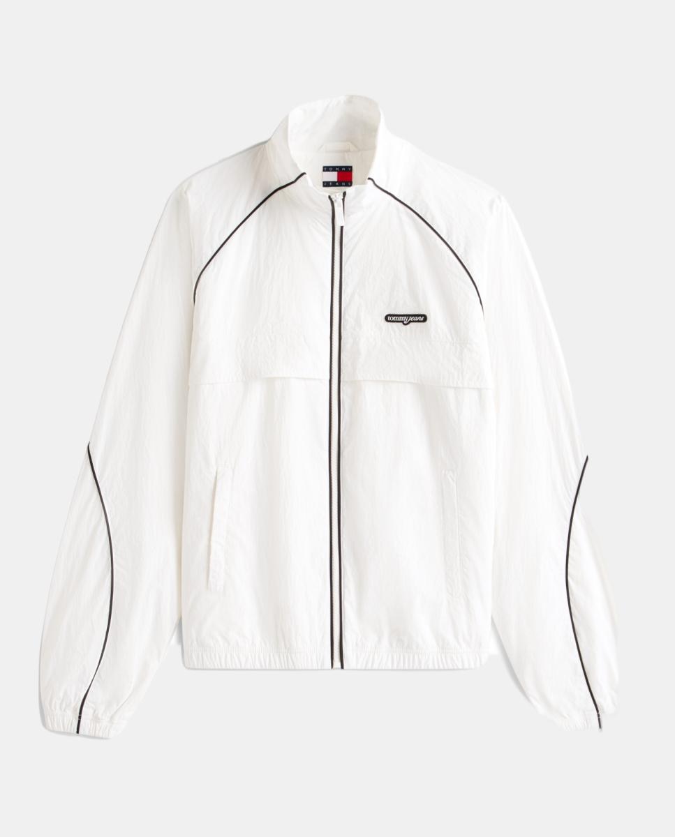 Casaco Desportivo Regular Fit com Fecho de Correr e Logótipo Script Branco-4