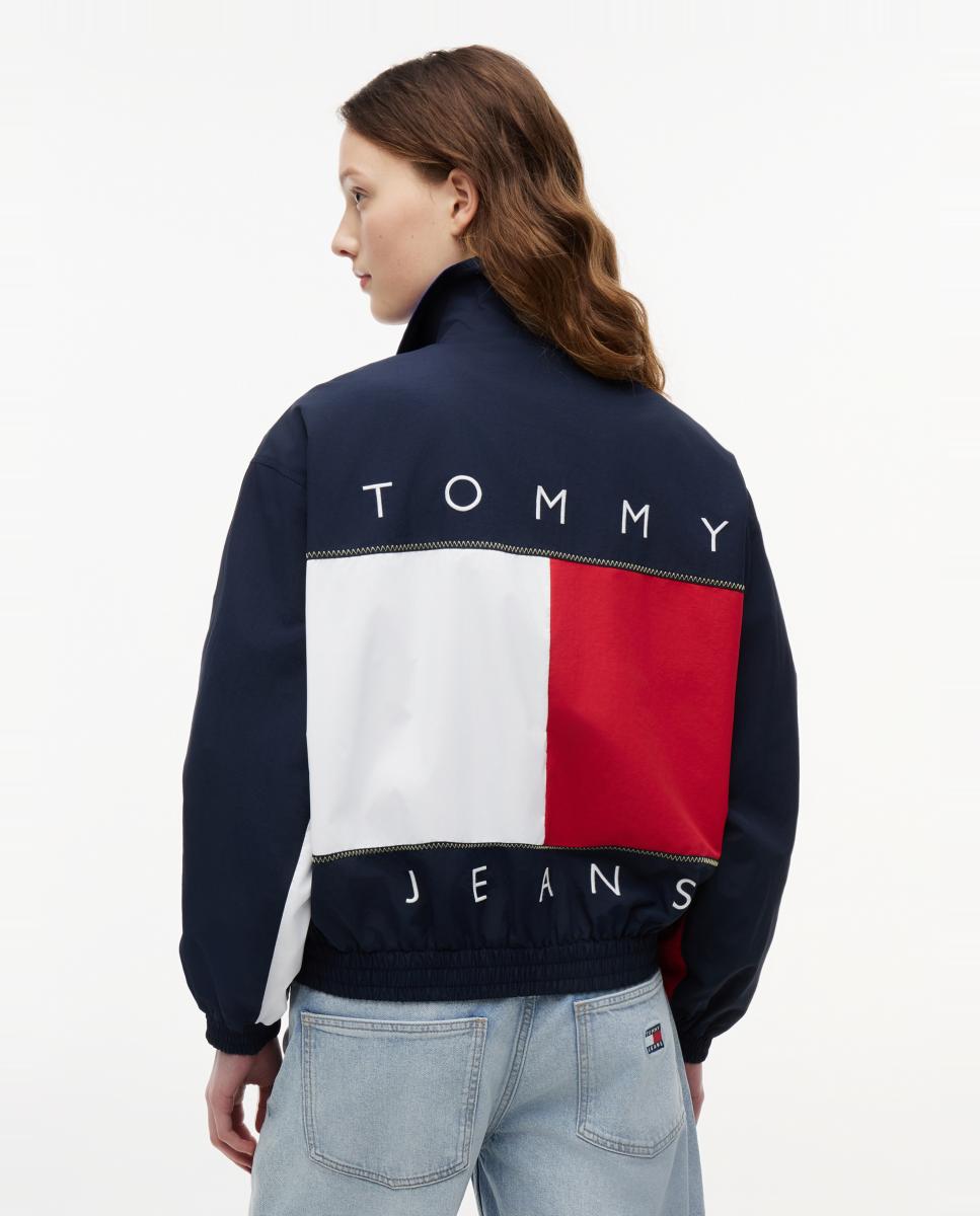 Chaqueta de mujer tipo cortavientos y con diseño grande de bandera - Tommy Jeans - Azul marino Azul marino-3