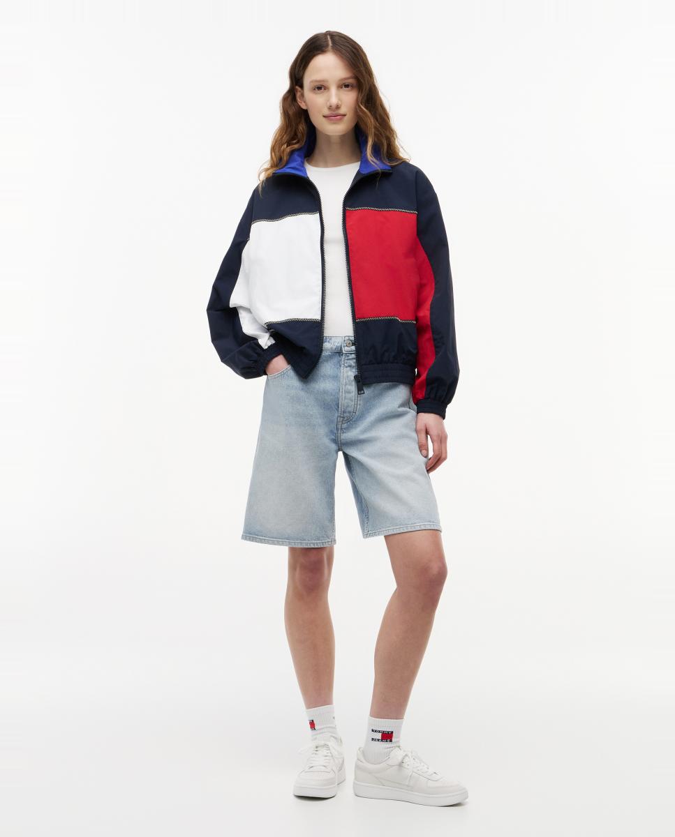 Chaqueta de mujer tipo cortavientos y con diseño grande de bandera - Tommy Jeans - Azul marino Azul marino-5