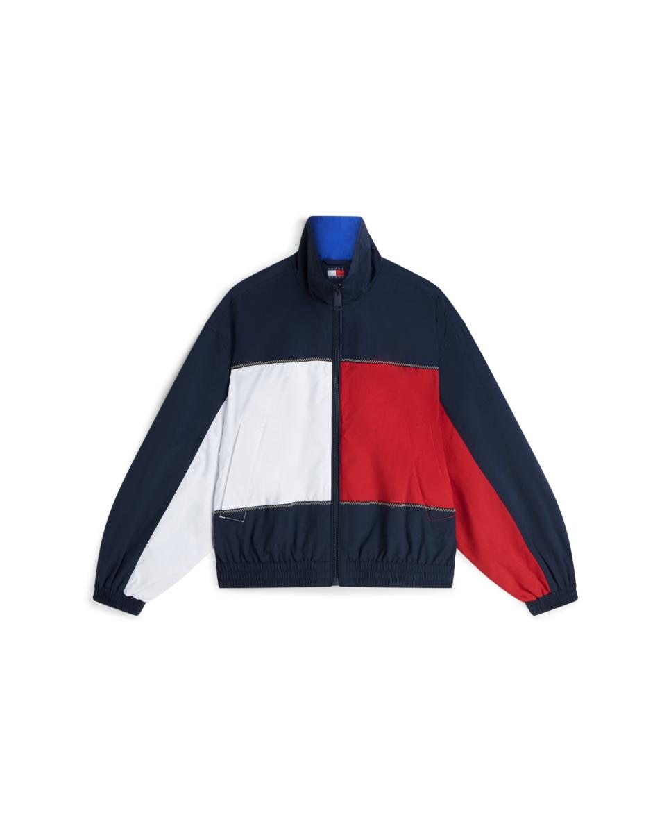 Chaqueta de mujer tipo cortavientos y con diseño grande de bandera - Tommy Jeans - Azul marino Azul marino-4