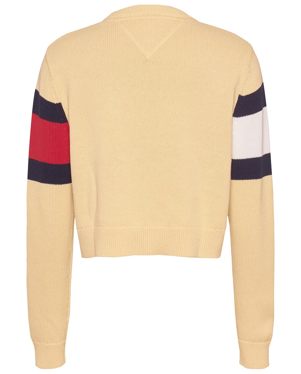 Camisola de Malha de Decote Redondo e Silhueta Relaxed Amarelo-5