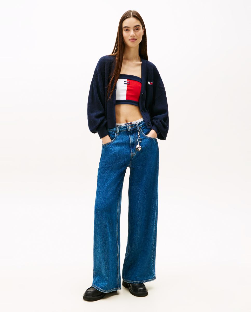 Cardigan com Bandeira nas Costas Azul-marinho-5