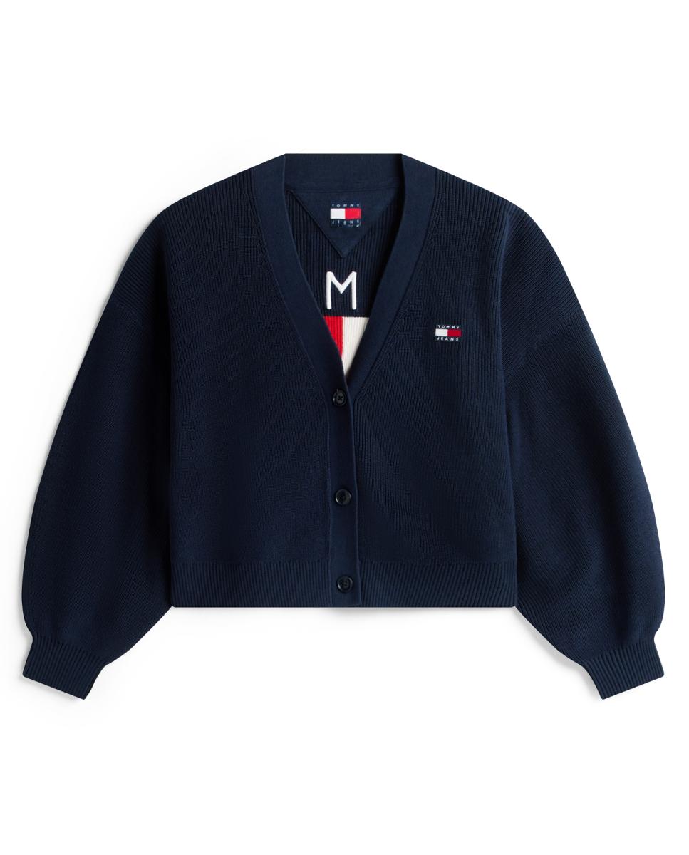 Cardigan com Bandeira nas Costas Azul-marinho-4
