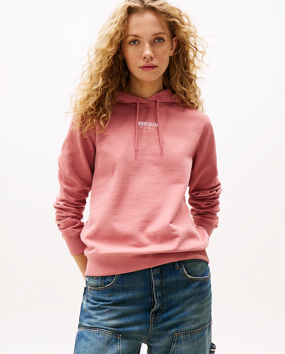 Sweatshirt Regular Fit com Capuz Rosa-1