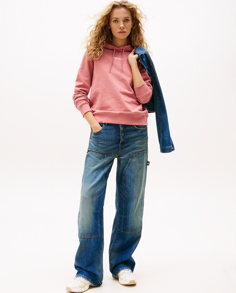 Sweatshirt Regular Fit com Capuz Rosa-3