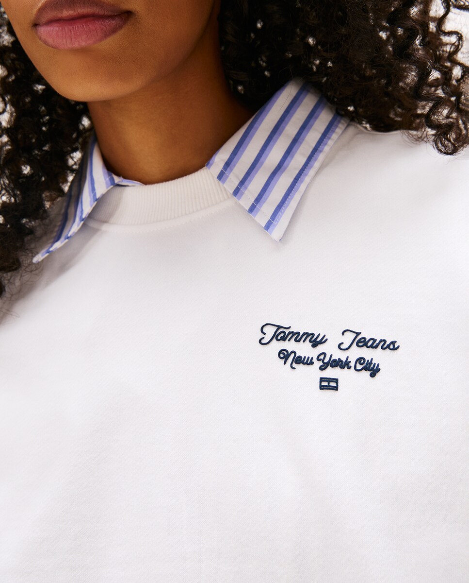 Sweatshirt com logótipo estampado e fit regular Cru-4