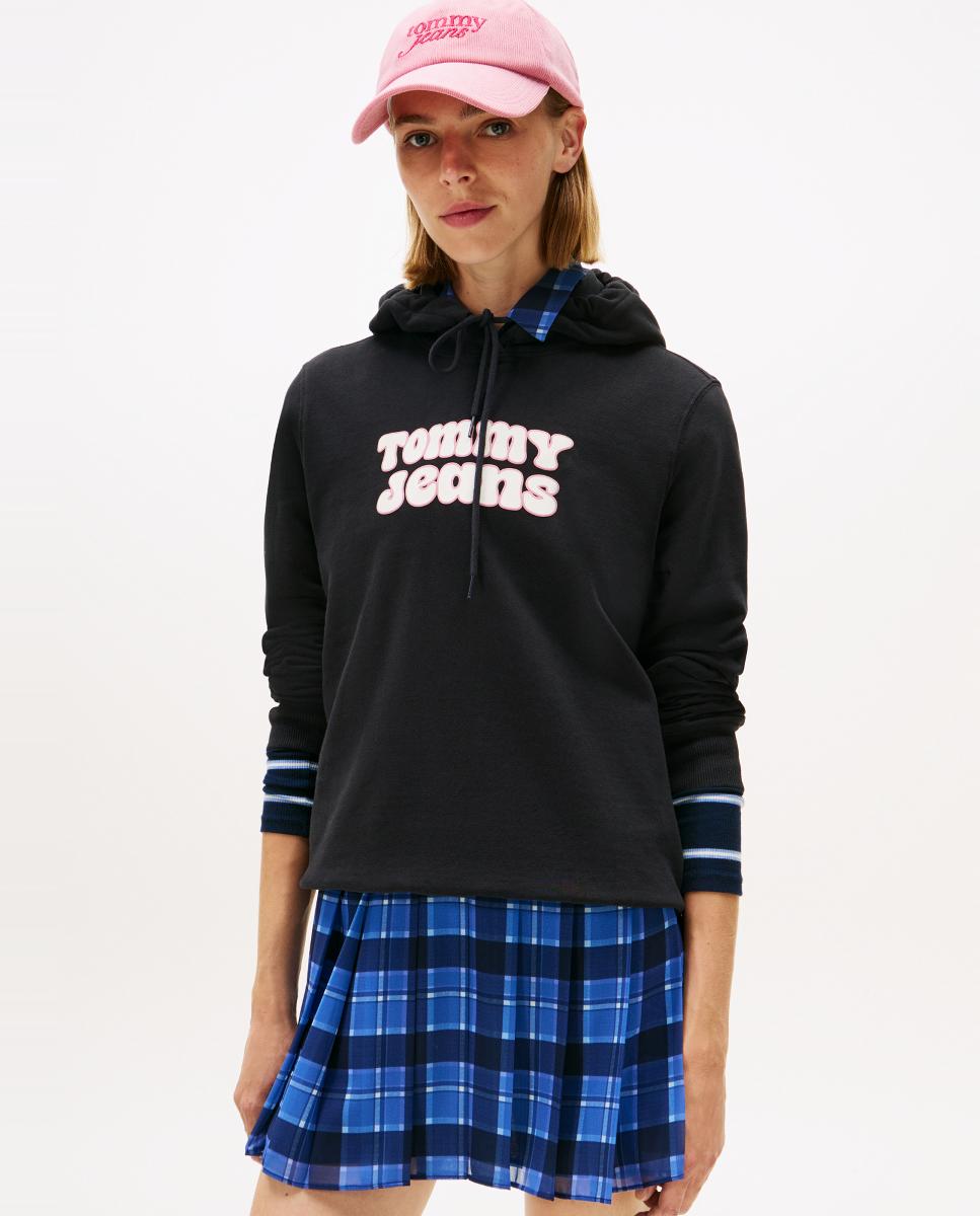 Sweatshirt Regular Fit com Capuz Preto-1