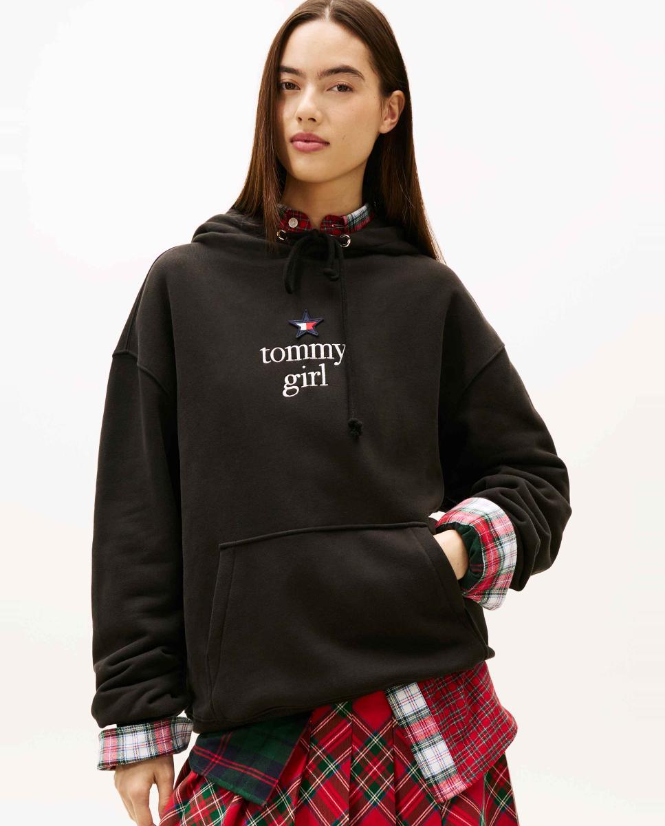 Sweatshirt com Capuz Tommy Girl Preto-1