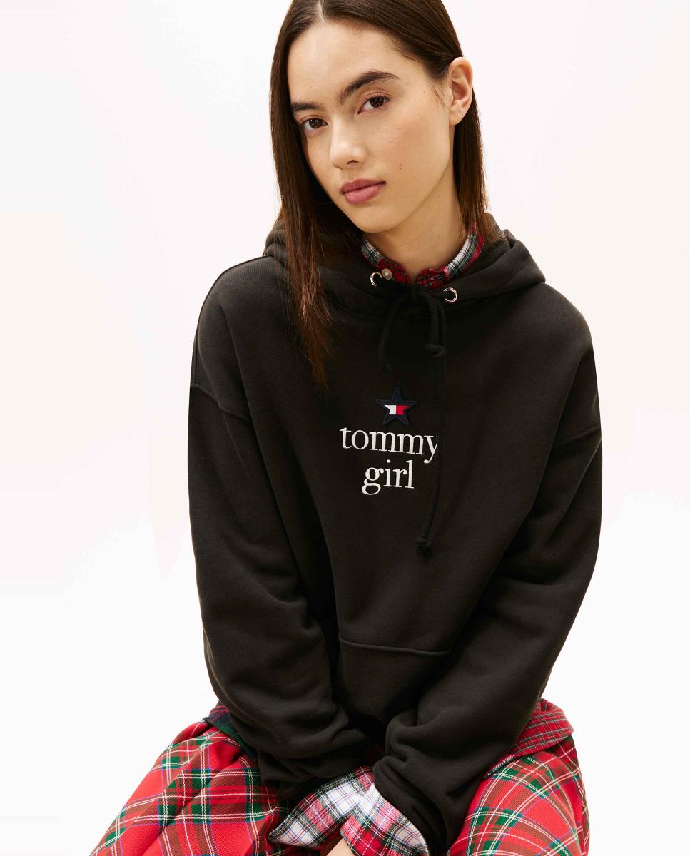 Sweatshirt com Capuz Tommy Girl Preto-3