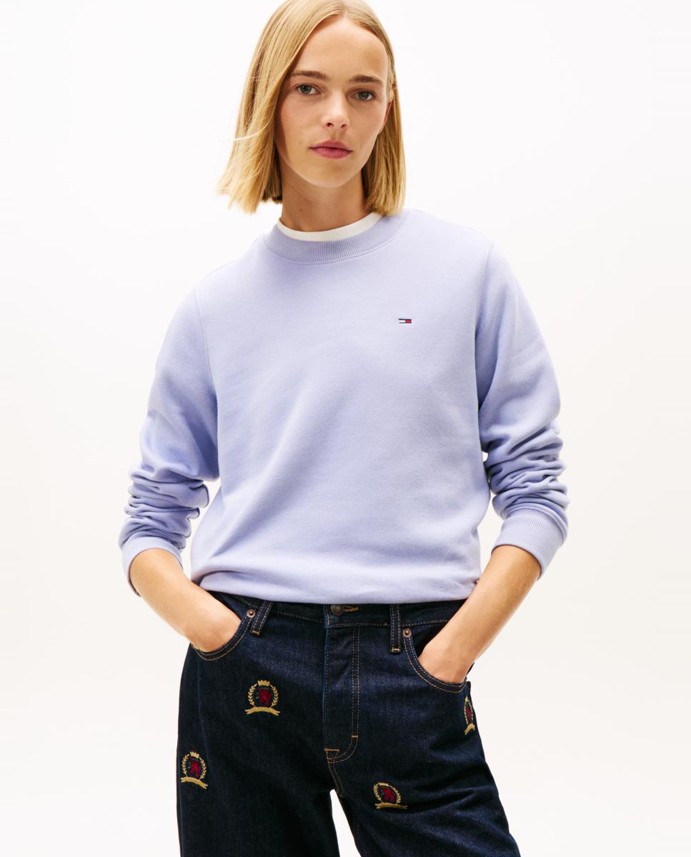 Tommy Jeans - Sudadera de mujer sin capucha regular fit.