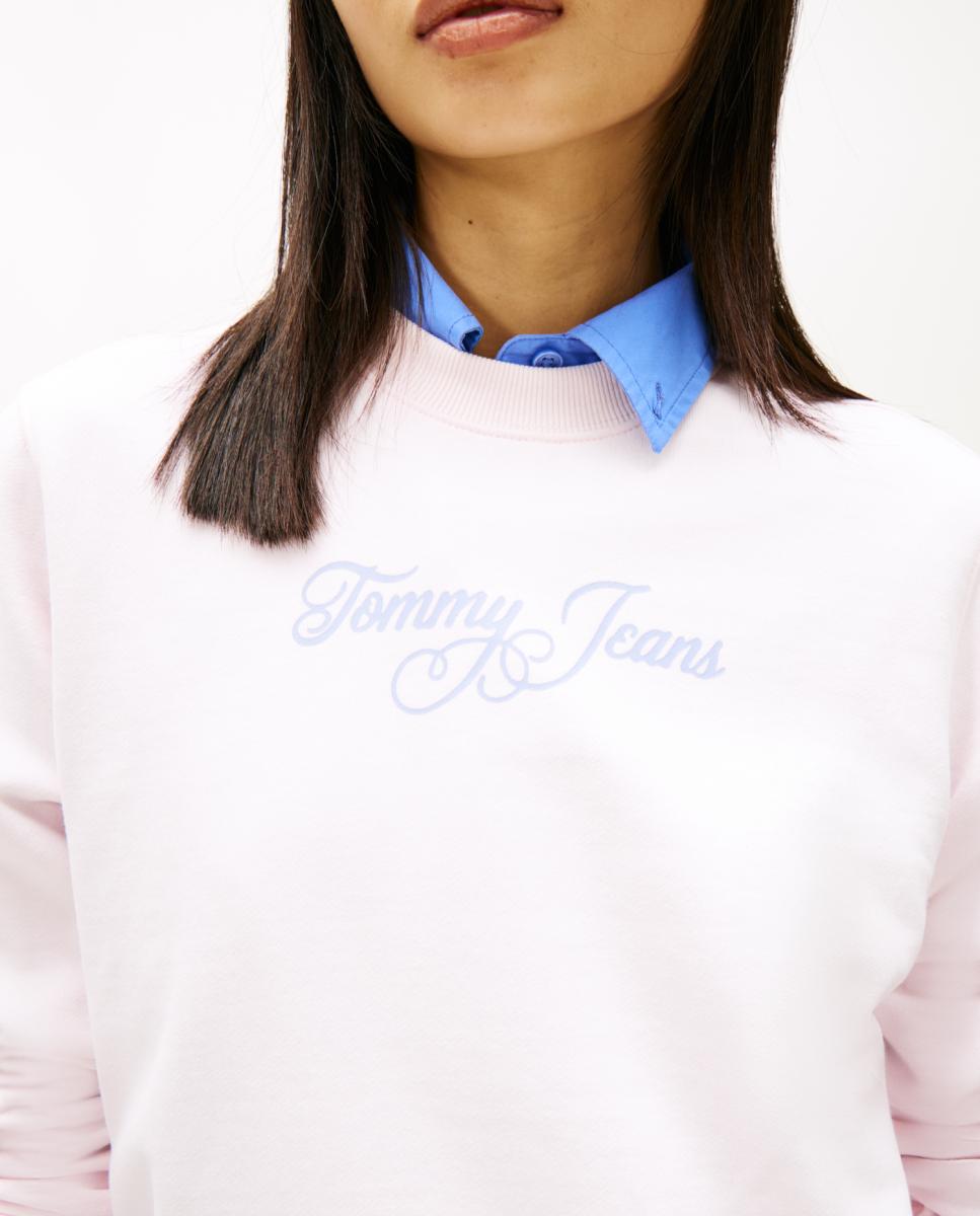 Sweatshirt Regular Fit com Decote Redondo Rosa-claro-3