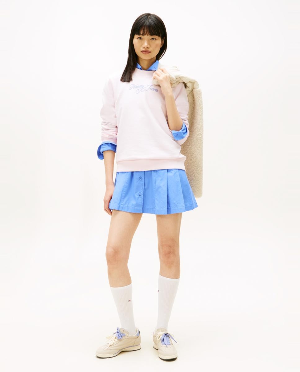Sweatshirt Regular Fit com Decote Redondo Rosa-claro-5