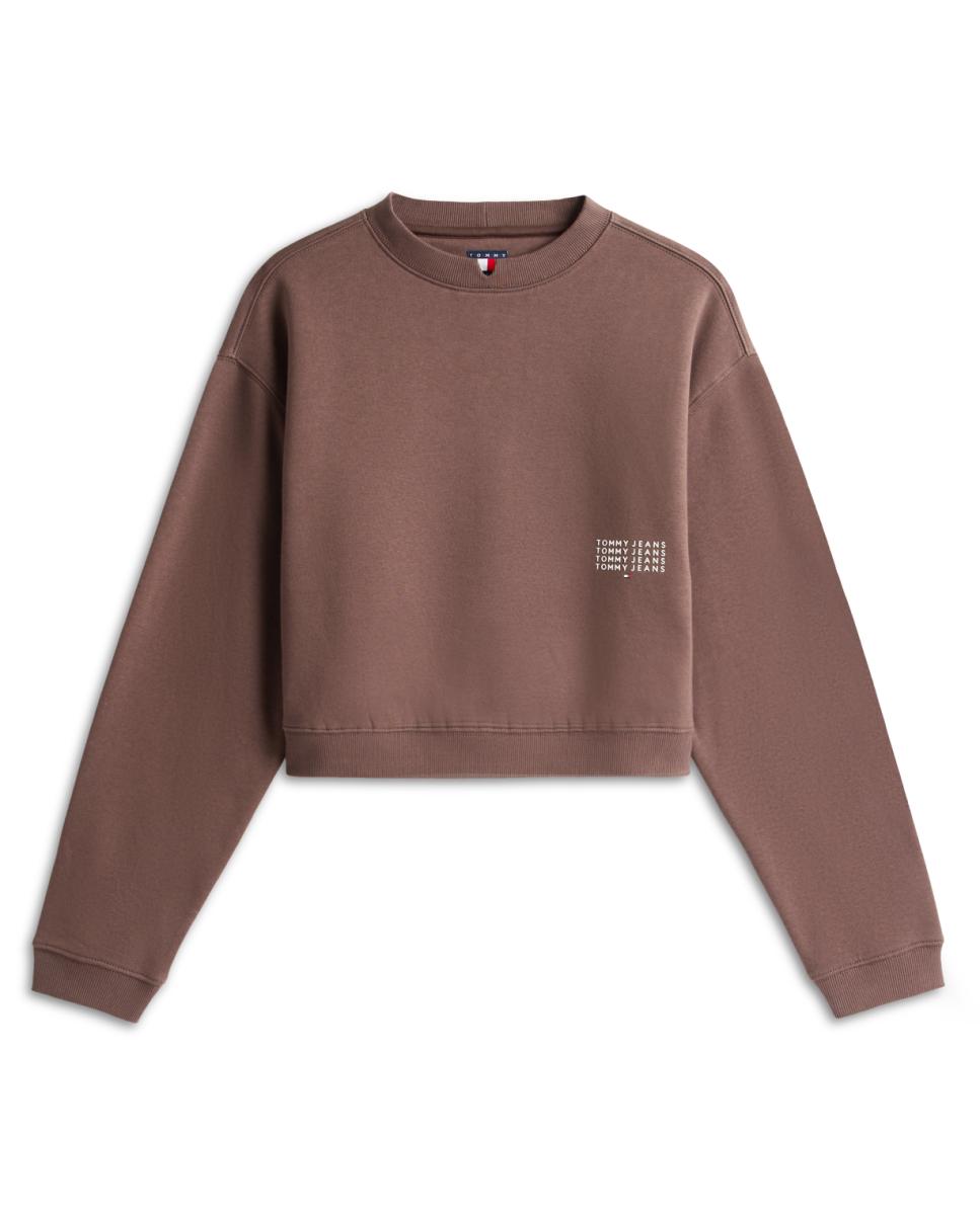 Sweatshirt Cropped Fit com Decote Redondo Preto-4