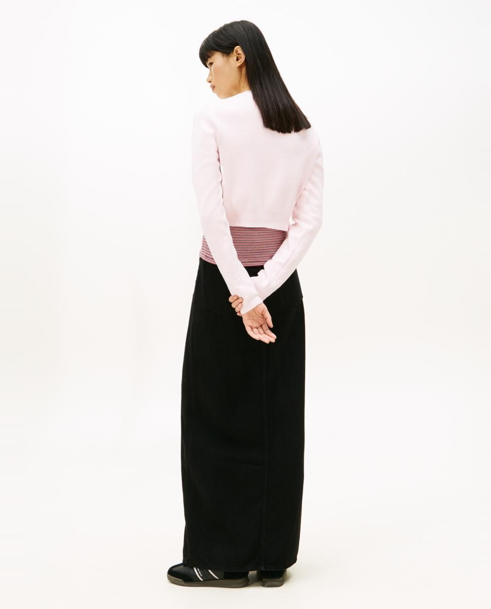 Camisola de Malha Slim Fit Cropped Rosa-claro-2