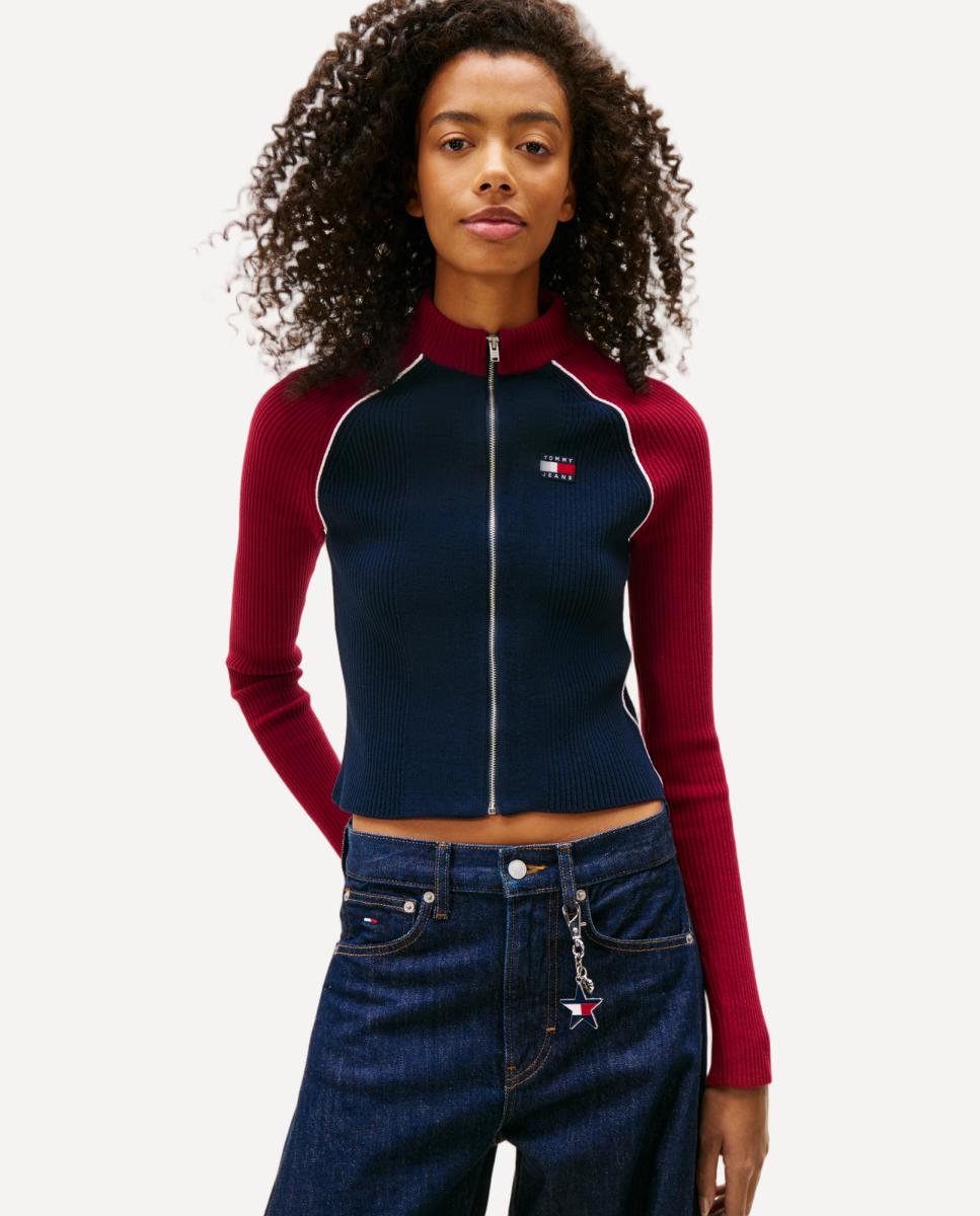 Tommy Jeans - Chaqueta canalé de mujer con bandera de Tommy Jeans.