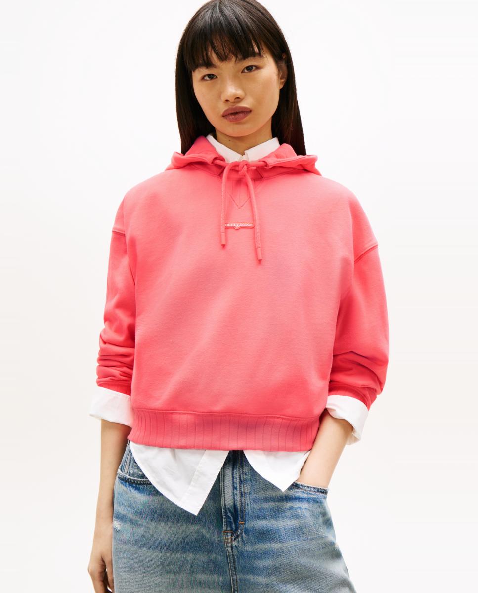Tommy Jeans - Sudadera de mujer con capucha boxy fit de cuello abierto de Tommy Jeans.