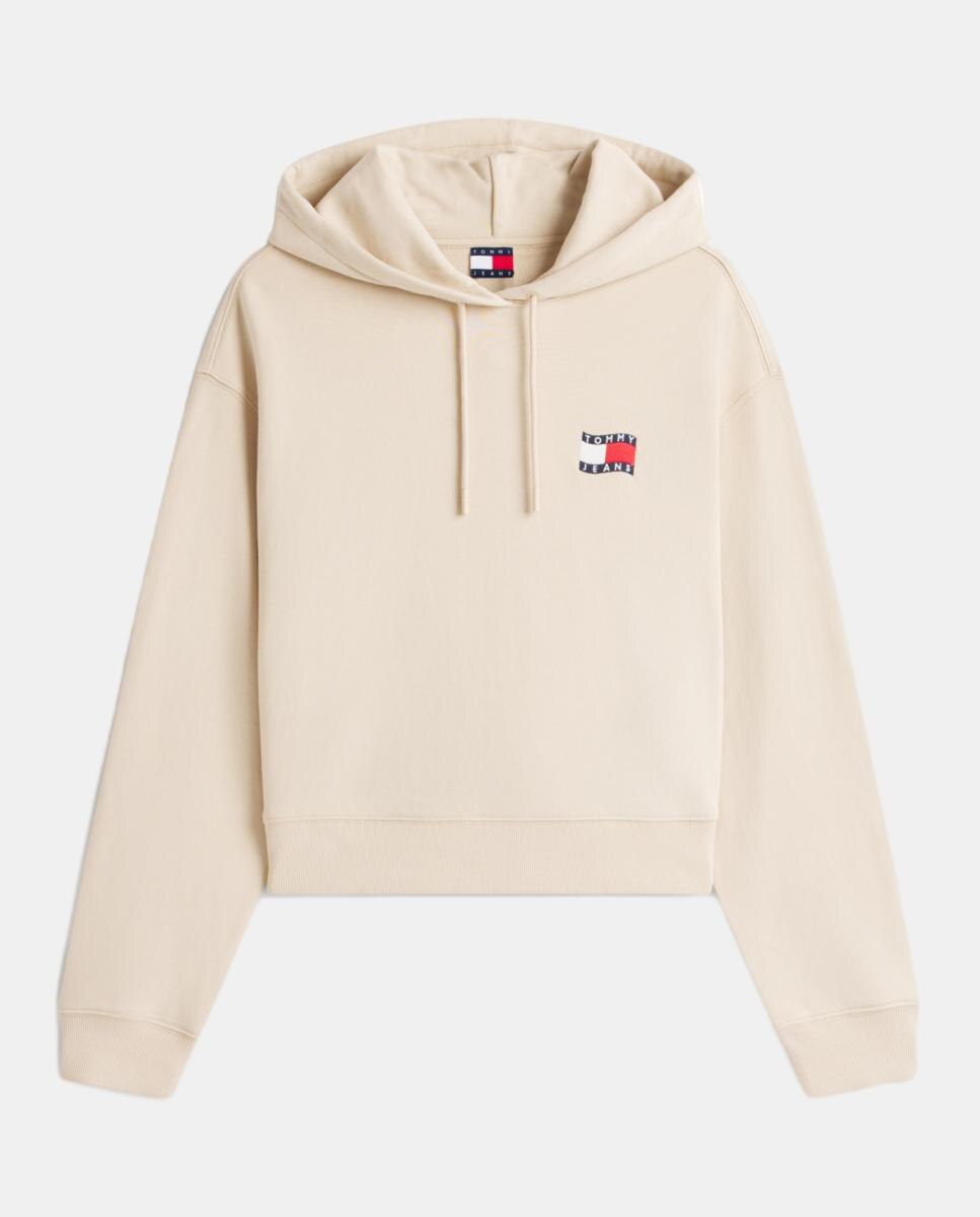 Sweatshirt Relaxed Fit com Capuz Bege-4