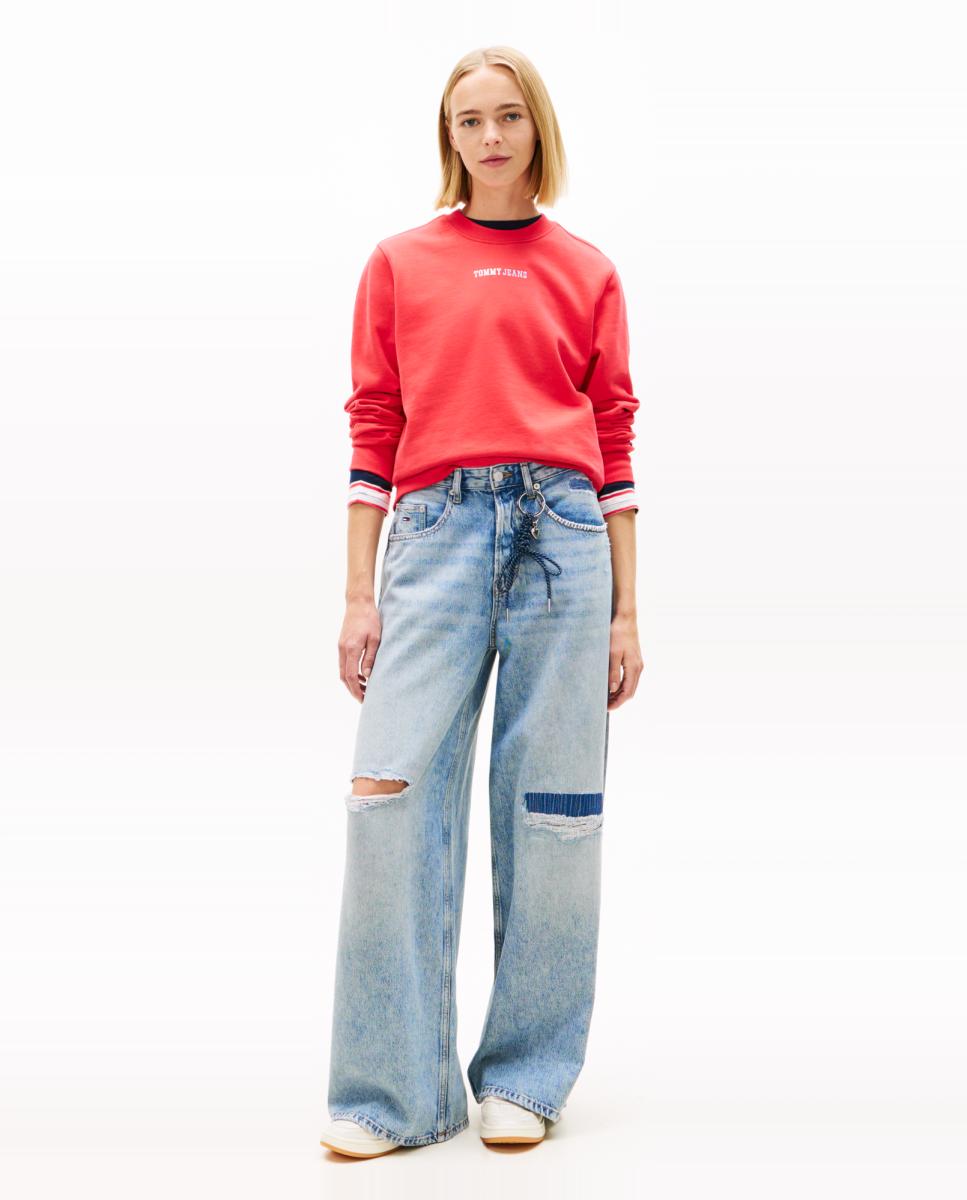 Sweatshirt sem Capuz Vermelho-5