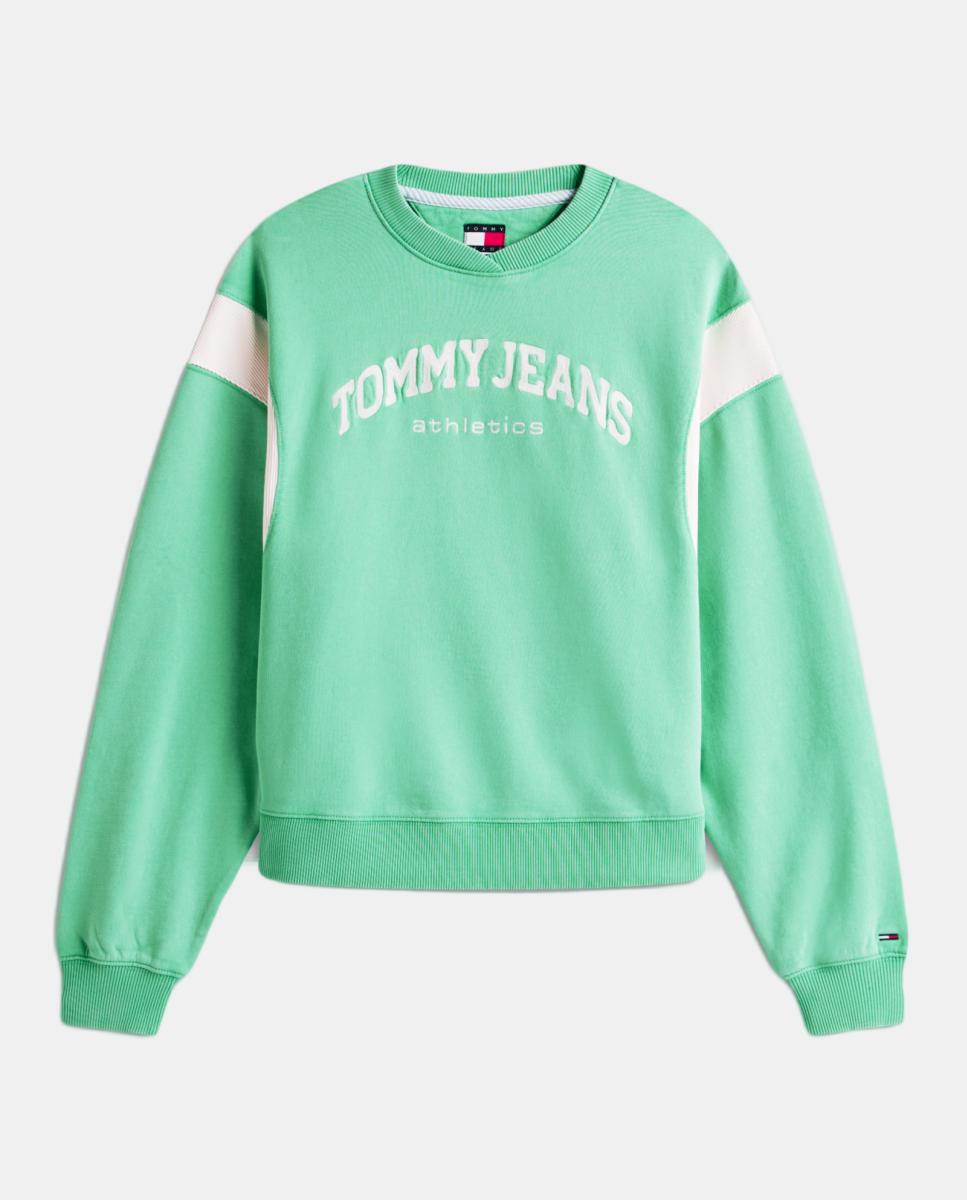 Sweatshirt sem Capuz Boxy Fit Verde Água-4