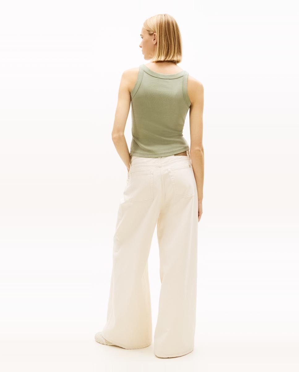 T-shirt Slim sem Mangas Verde-2