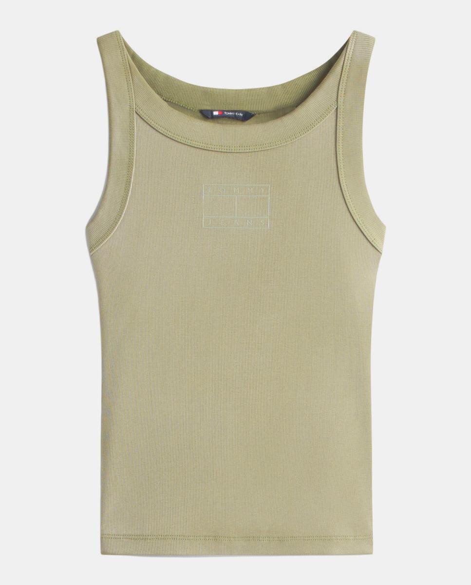 T-shirt Slim sem Mangas Verde-4