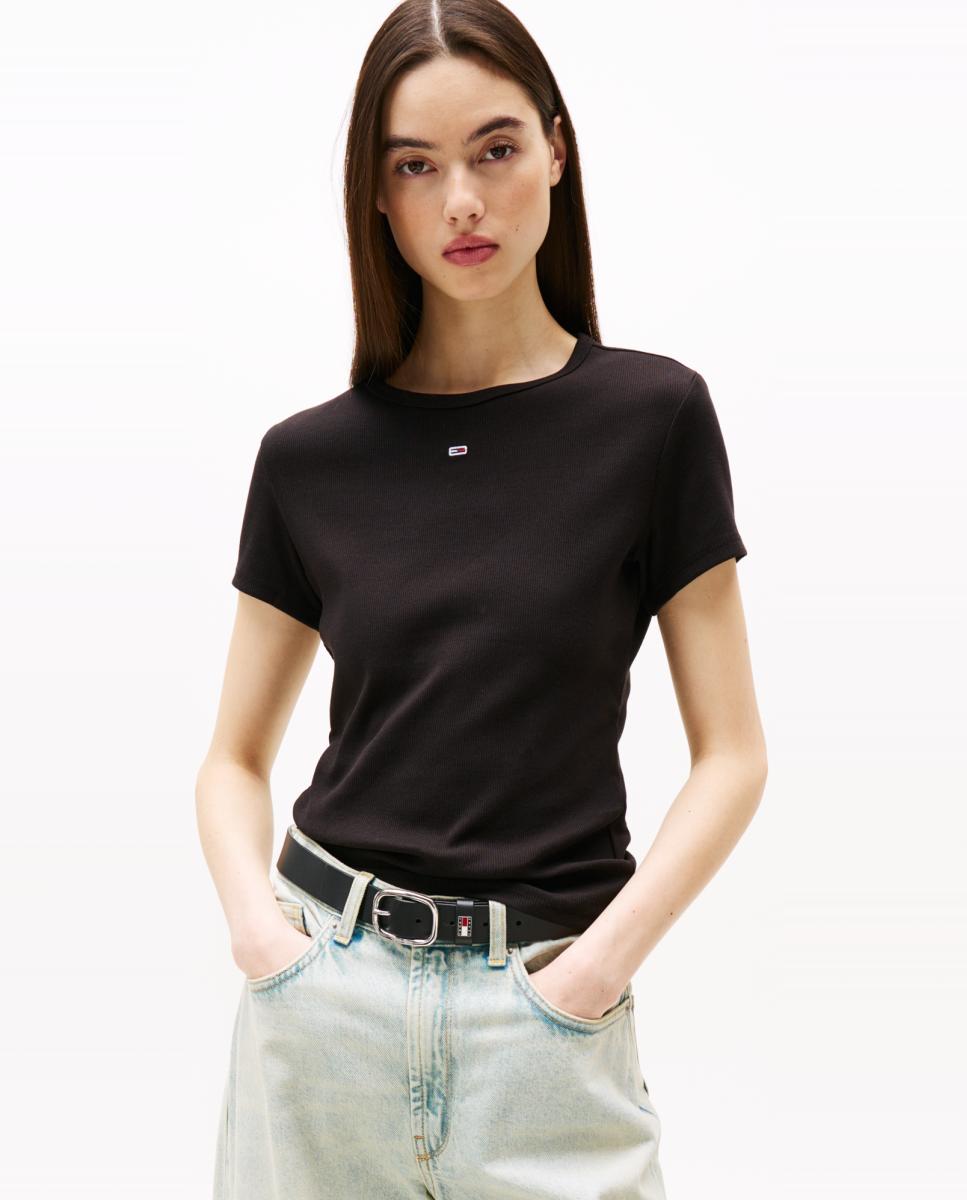 Tommy Jeans - Camiseta de mujer de manga corta y corte slim.