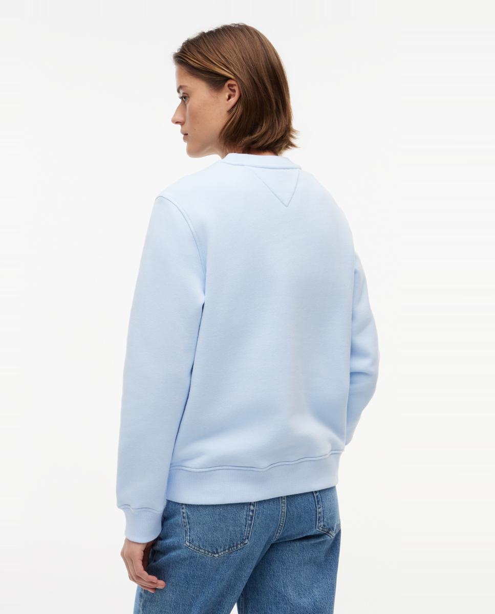 Sweatshirt com Logótipo Estampado à Frente e Regular Fit Azul-claro-3