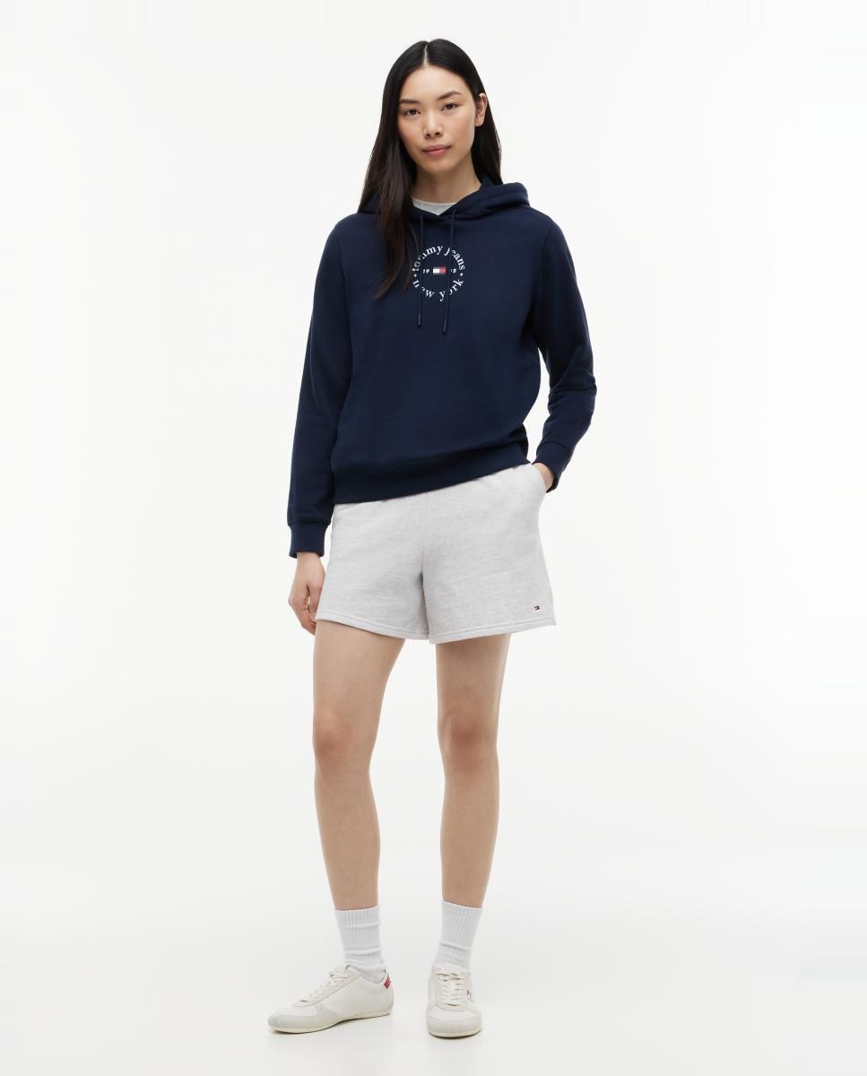 Sweatshirt Fit Regular com Capuz Azul-marinho-5