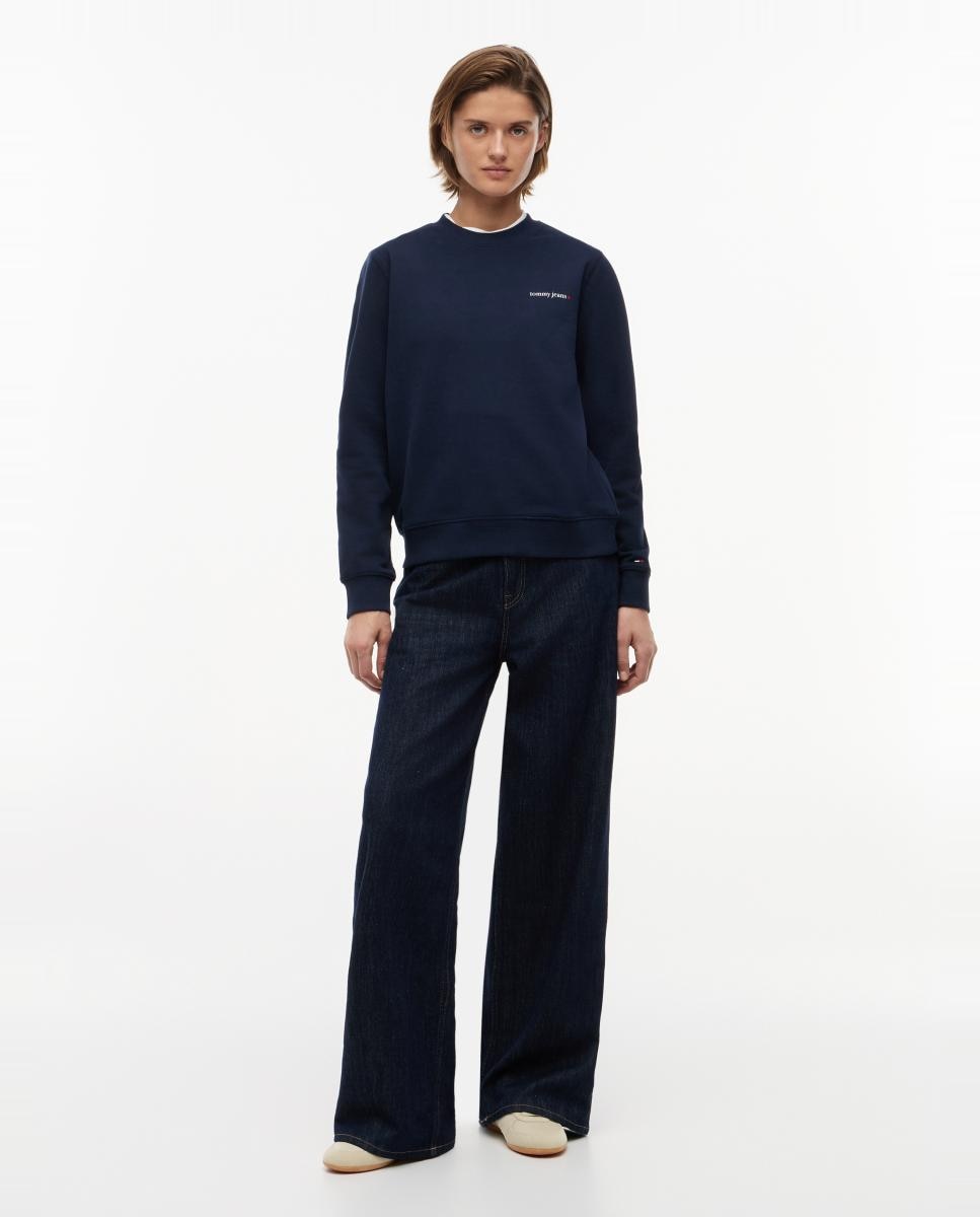 Sweatshirt com logótipo estampado e fit regular Azul-marinho-5