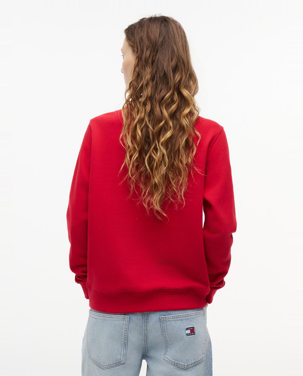 Sweatshirt com logótipo estampado e fit regular Vermelho-3