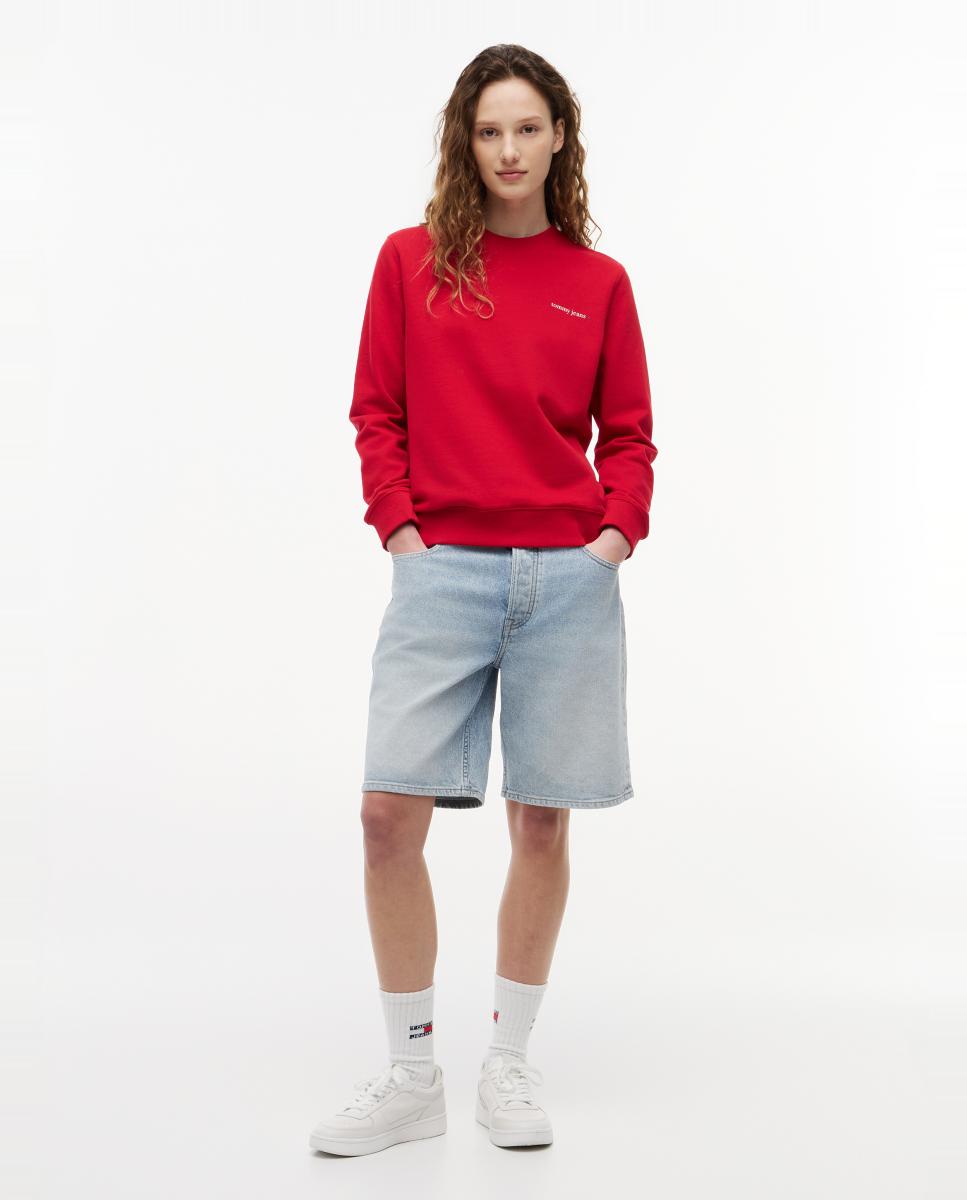 Sweatshirt com logótipo estampado e fit regular Vermelho-5