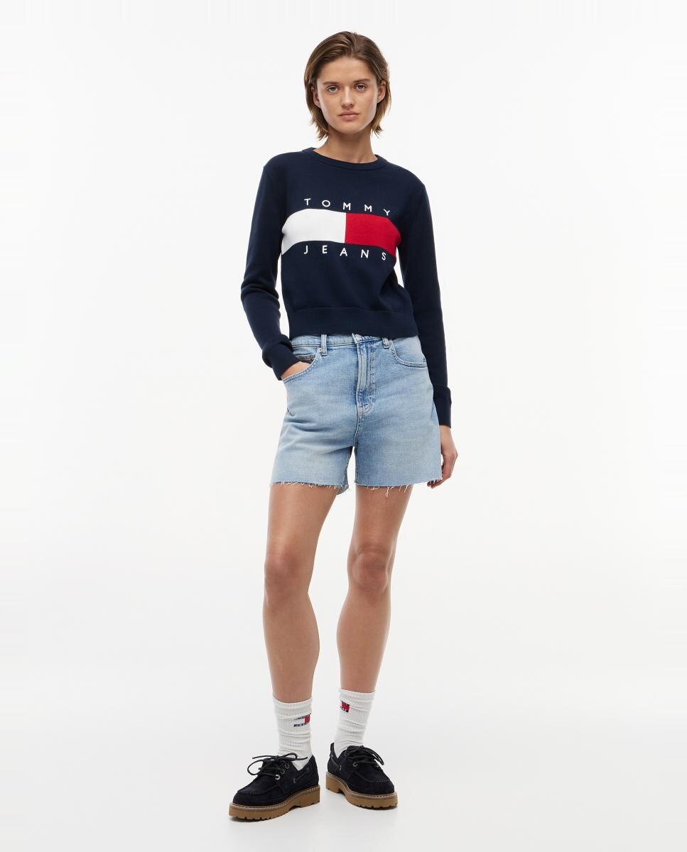 Camisola de Malha Regular Fit com Intársia Azul-marinho-5