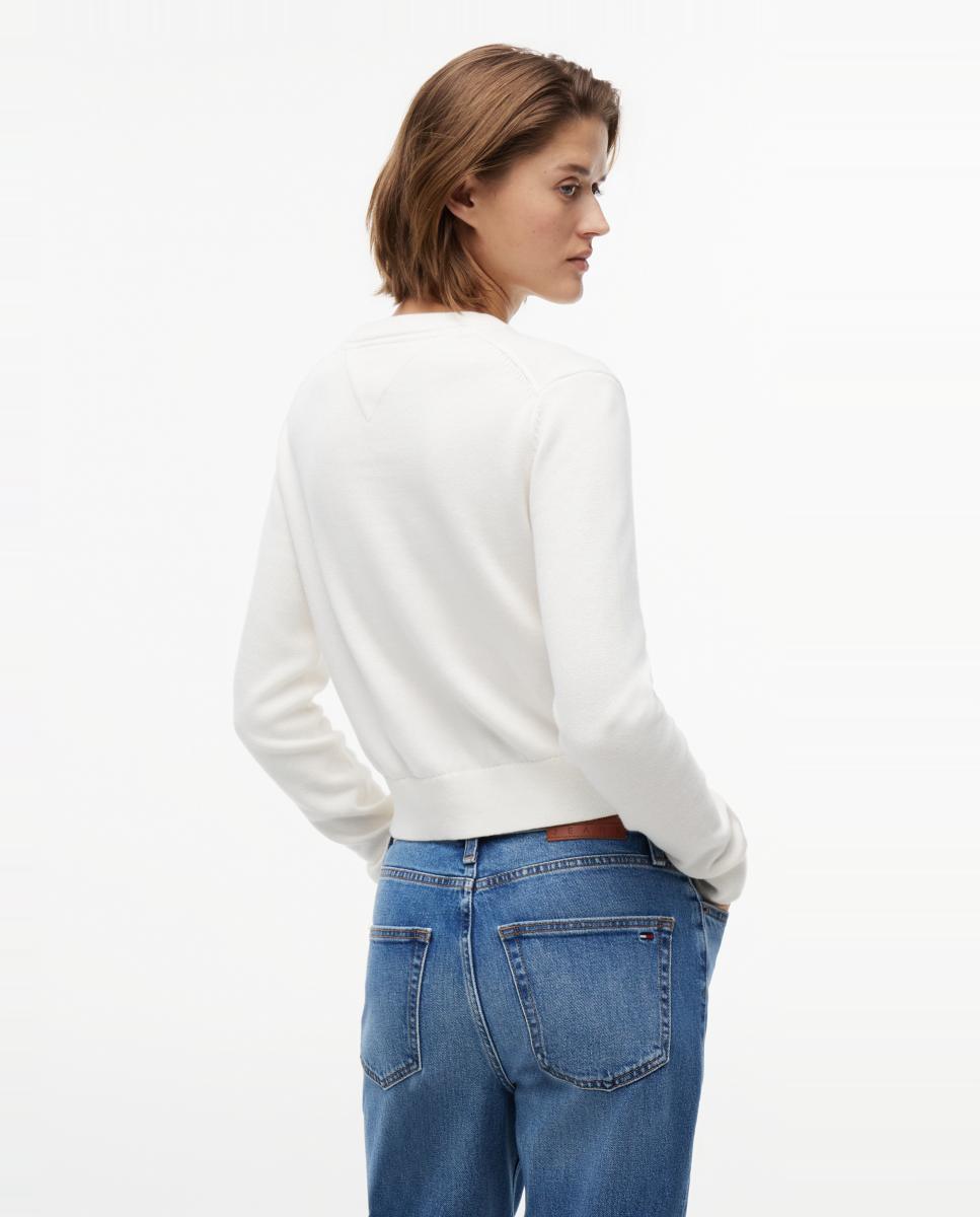 Camisola de Malha Regular Fit com Intársia Branco-3