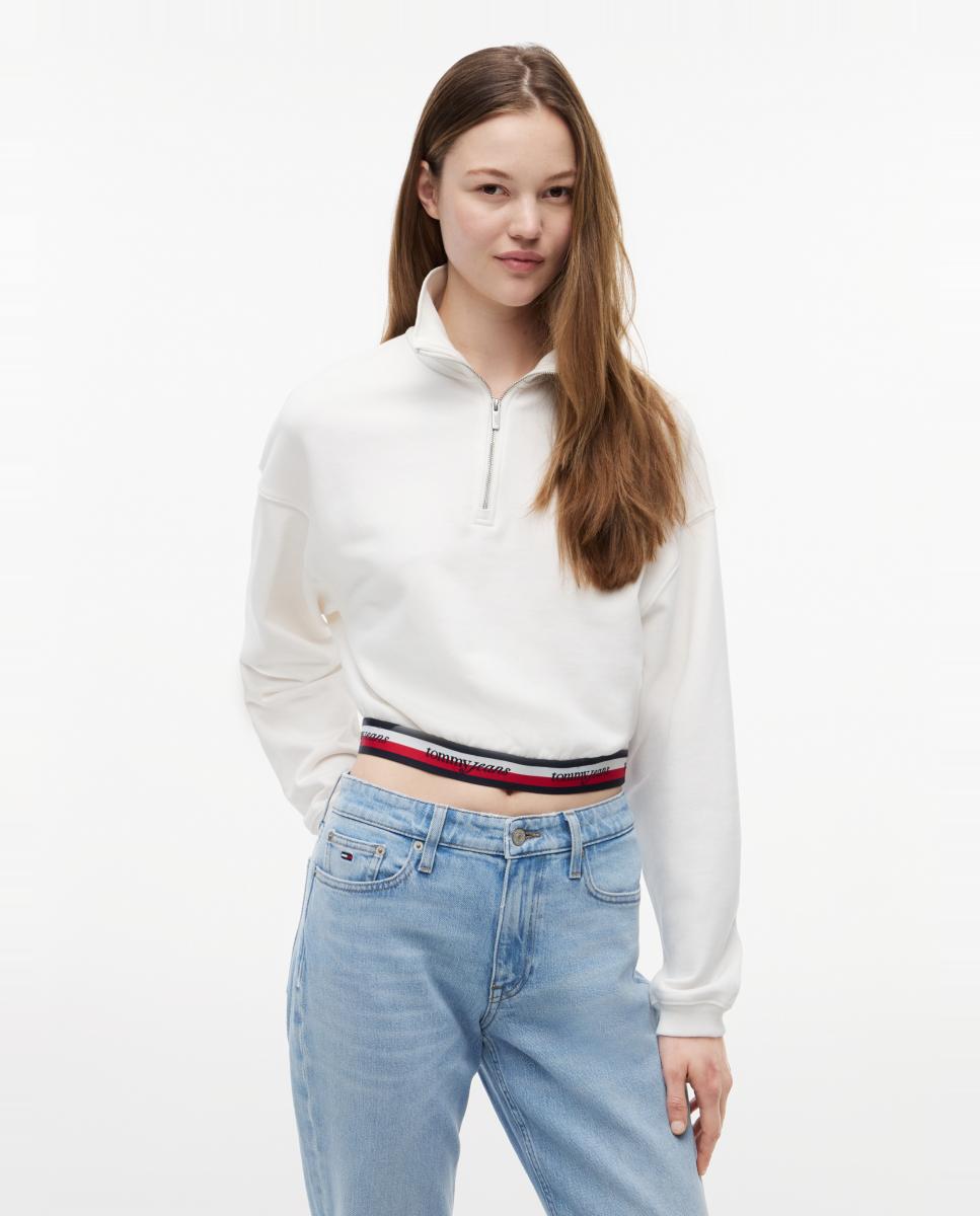 Imagem 0 de Sweatshirt com Silhueta Boxy e Meio Fecho de Correr
