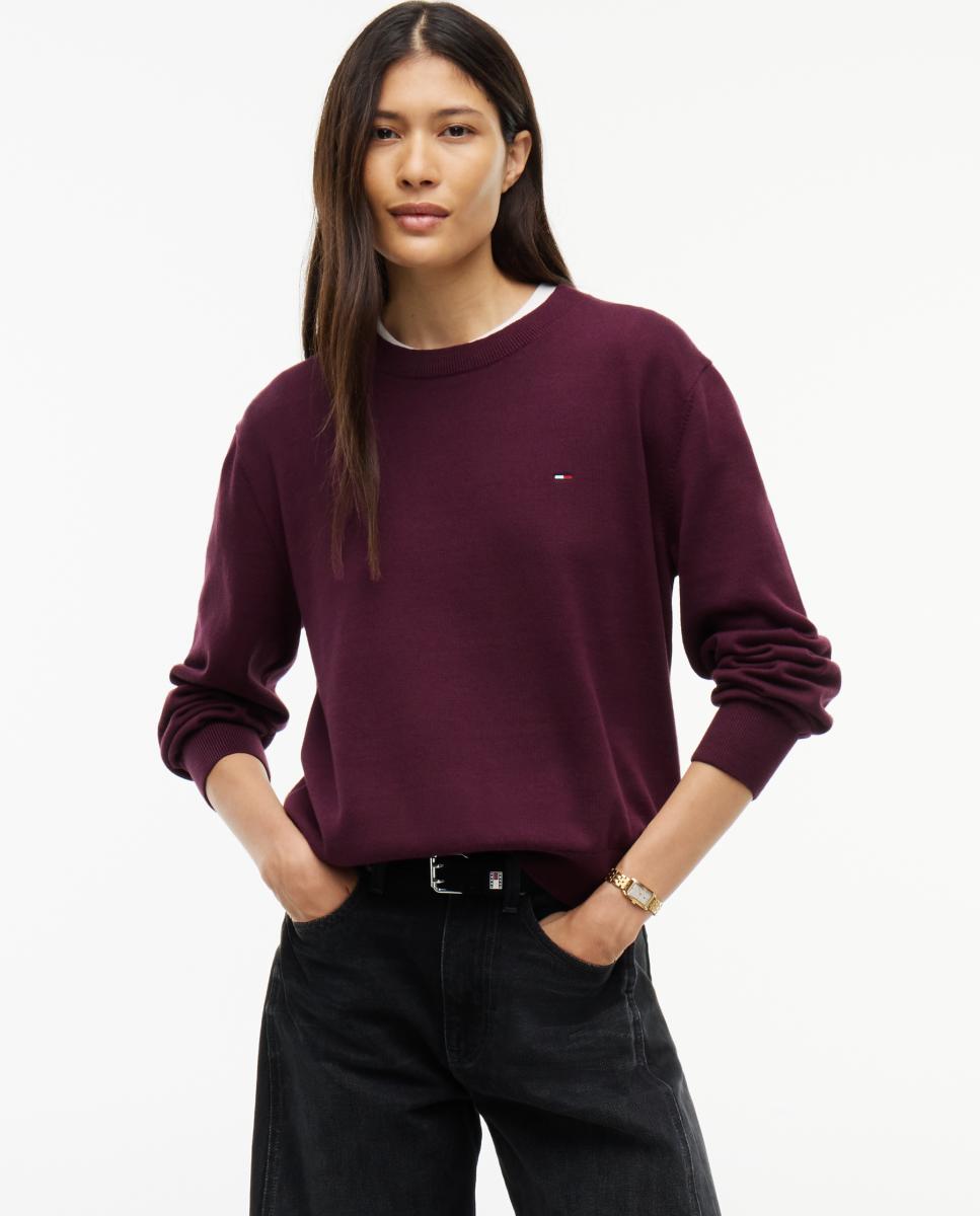 Imagen 0 de Jersey denim essential boxy fit de Tommy Jeans Burdeos